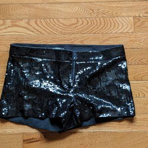 Express Women's Black Sequin Shorts Size 4